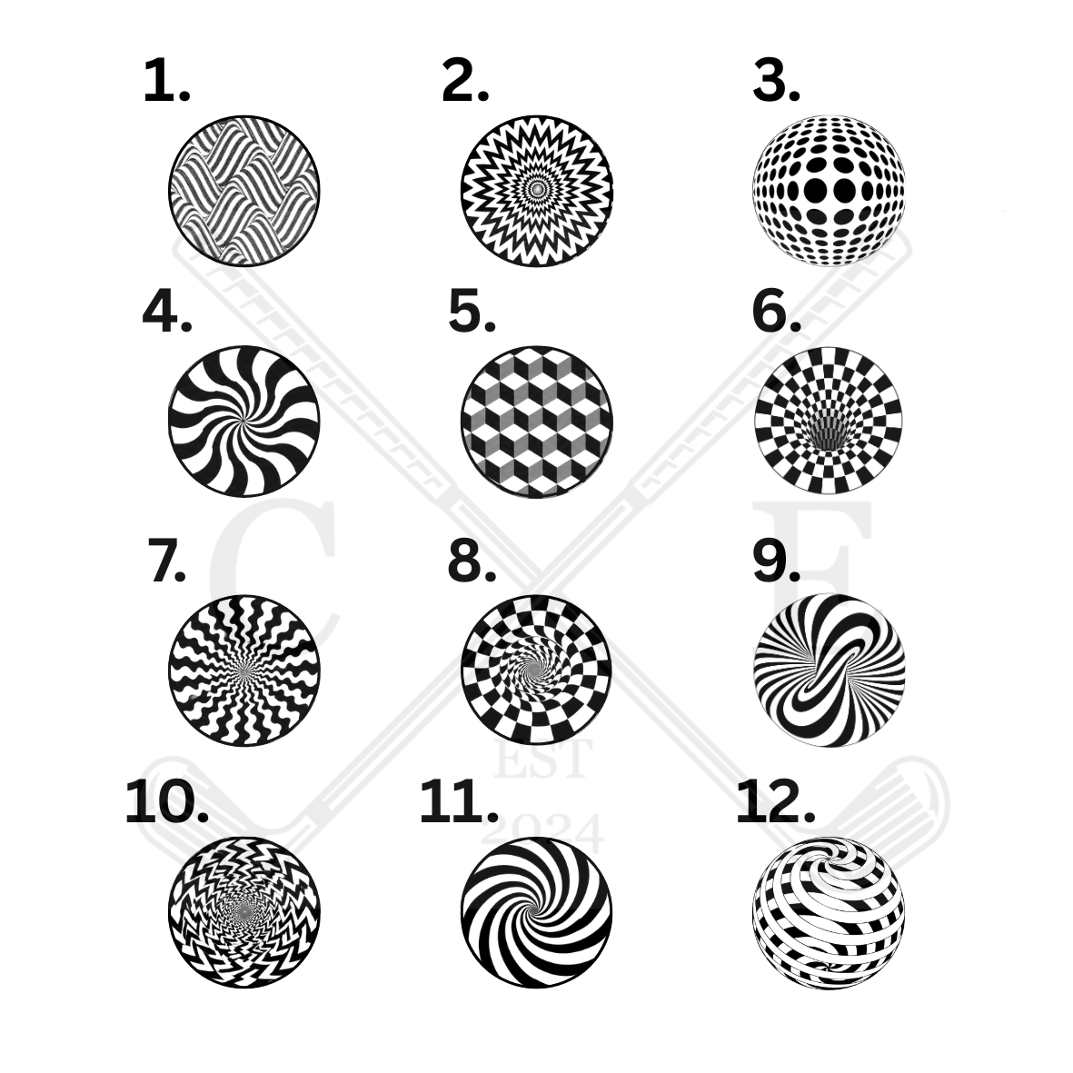 Optical Illusion Ball Marker design options