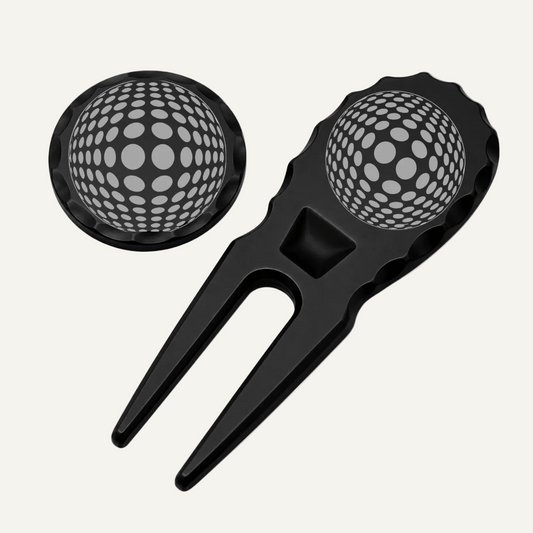 Optical illusion Ball Marker & Divot Tool Set in black