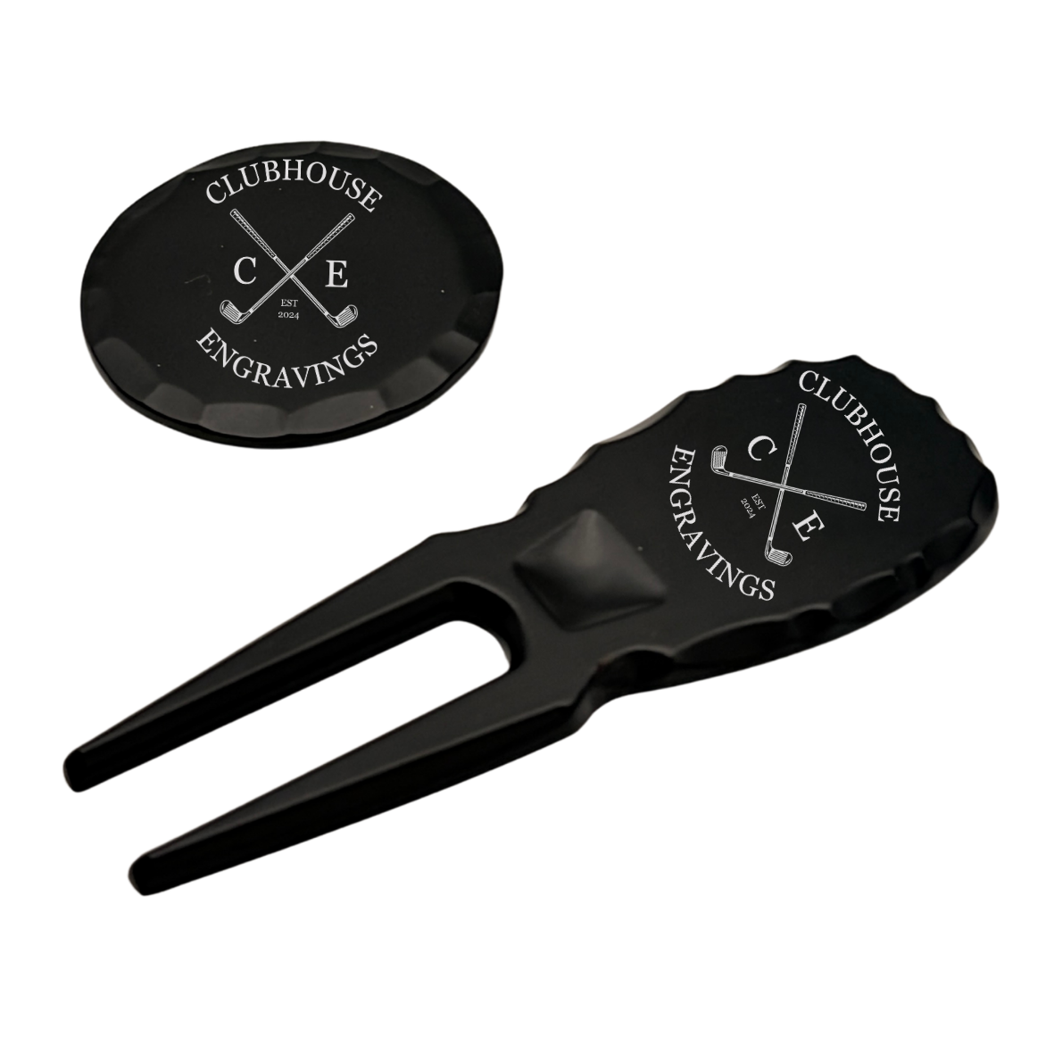 Custom Ball Marker & Divot Tool Set in black
