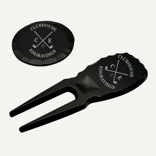 Custom Ball Marker & Divot Tool Set in black