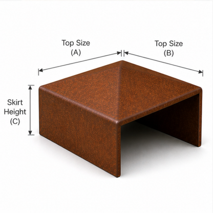Corten steel post cap