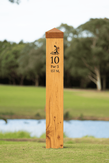 Cypress post Tee Signage