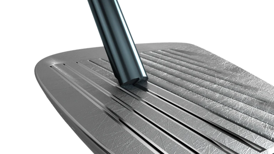 Golf Club Face - Groove Sharpening service restoring grooves on a golf club face for improved performance.