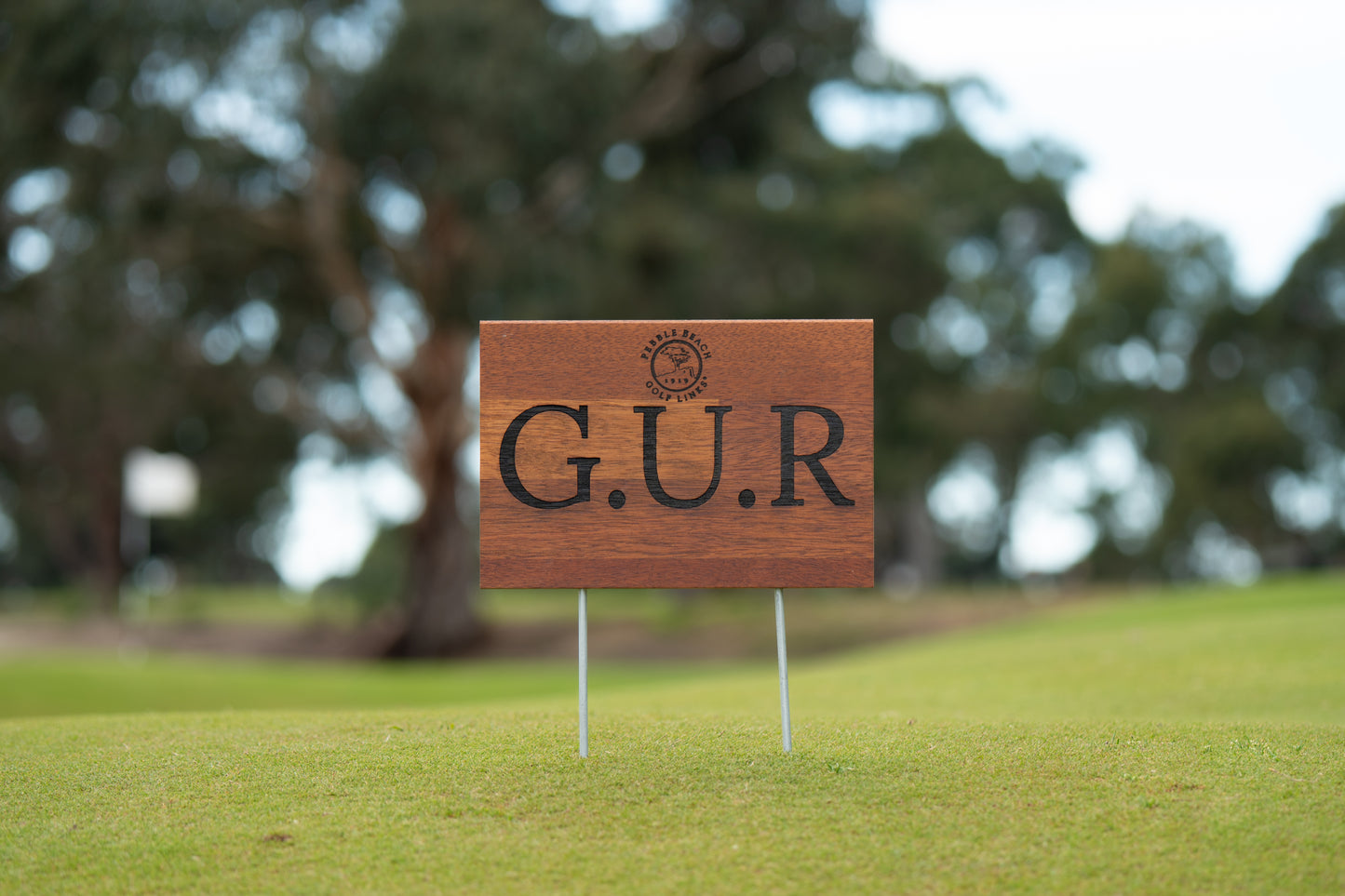 Laser Engraved Merbau Course Signage - GUR