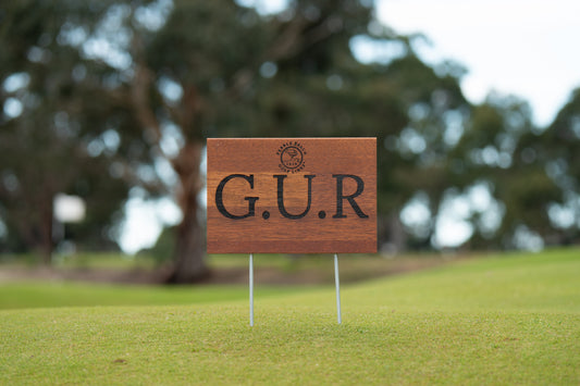 Laser Engraved Merbau Course Sign