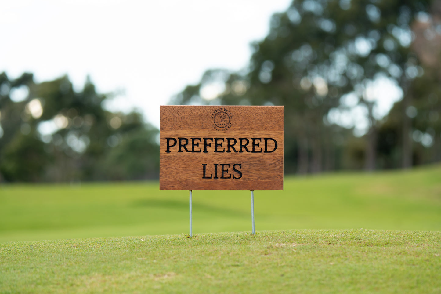 Laser Engraved Merbau Course Signage - preferred lies